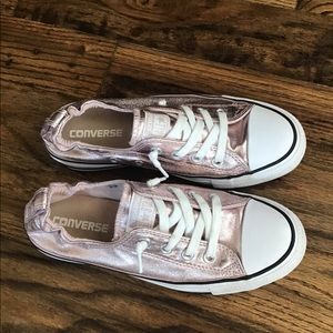 Shiny Light Pink Converse Shoes